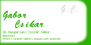gabor csikar business card